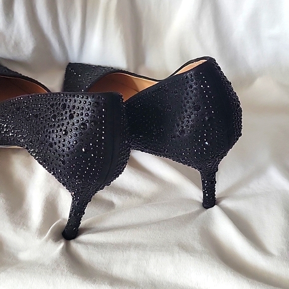 Lauren Lorraine " Jewel" Black Sparkly High Heel Shoes - Picture 3 of 4